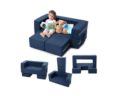 gaomon Kids Play Couch, 3Pcs Modular Kids Couch Toddler Couch for Playroom Bedroom Furniture