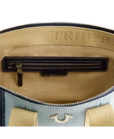 True Religion Licensed Patchwork Denim Tote Bag with Adjustable Strap