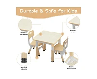 gaomon Kids Table and 2 Chairs Set with Graffiti Desktop, Height Adjustable Toddler Set, 4 1 Activity Play for Reading