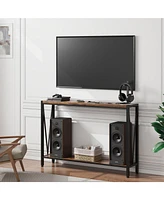 gaomon Console Table, 43.0" Entryway Table with Storage, Industrial Sofa Table with V Design