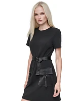 Dkny Women's Jewel-Neck Cargo-Pocket Short-Sleeve Dress