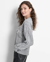 Dkny Women's Fringed Mixed-Stitch Sweater