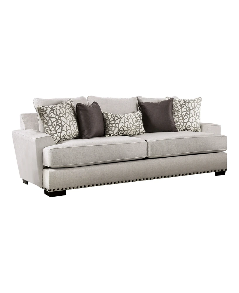 Furniture of America 101" Sedrev Linen Track Arm Sofa