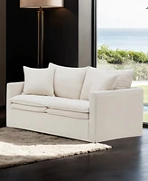 Furniture of America 68" Linen Maddy 2-Seater Narrow Track Arm Loveseat