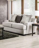 Furniture of America 75" Sedrev Linen 2-Seater Track Arm Loveseat