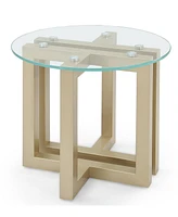 Emila 24" Round Glass Mix and Match End Table