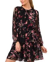 CeCe Women's Cold-Shoulder Tiered Floral Minidress