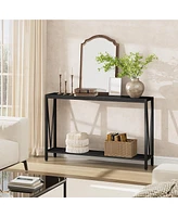 gaomon Console Table, 2-Tier Entryway Table with Storage, Narrow Sofa Table with V Design, 43" Industrial Console Table