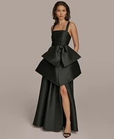 Donna Karan New York Women's Straight-Neck Bow-Trim Ballgown