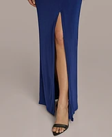 Donna Karan New York Women's Faux-Wrap Embellished Gown