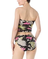 Carmen Marc Valvo Womens Printed Beaded Midkini Top Bottoms