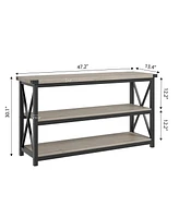 gaomon 3 Tier Console Table, 47.2" Narrow Entryway Table with Storage