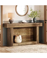 Tribesigns 63" Console Table for Entryway, Farmhouse 2-Tier Wood Entry Hallway Table with Storage, Narrow Long Sofa Table Behind Couch for Living Room