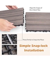 Costway 36 Pcs Interlocking Deck Tiles Anti-slip Floor Tiles for Poolside All Weather