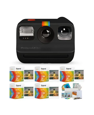 Polaroid Go Instant Camera (Black) with 5 Double Packs and Everything PhotoBox