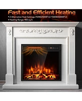 Sugift 18 Inch 1500W Electric Fireplace Freestanding and Recessed Heater