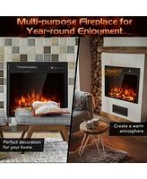 Sugift 18 Inch 1500W Electric Fireplace Freestanding and Recessed Heater