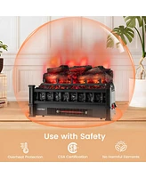 Skonyon 20 Inch Electric Fireplace Heater with Realistic Pinewood Ember Bed