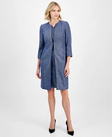 Kasper Women's Piping-Trim Tweed Topper Jacket, Regular & Petite