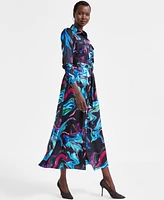 I.n.c. International Concepts Women's Printed Tie-Waist Midi Utility Dress, Exclusively at Macy's