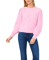 CeCe Women's 3D Floral Applique Sweater