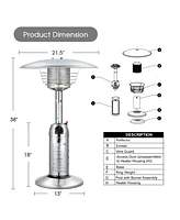Sugift 11 000BTU Portable Tabletop Patio Stainless Steel Standing Propane Heater