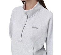 Dkny Sport Women's Studded-Logo Half-Zip Sweatshirt