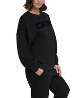 Dkny Sport Women's Velvet-Logo Sweatshirt