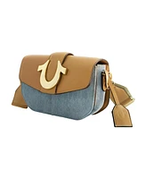 True Religion Licensed Denim Saddle Bag with Oversized Horseshoe Logo