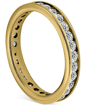 Giani Bernini Cubic Zirconia Channel-Set Eternity Ring (1-1/2 ct. t.w.) in 18k Gold Over Sterling Silver, Exclusively at Macy's