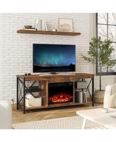 Sugift 23 Inch Electric Fireplace Insert Fireplace Heater with Adjustable Flame Color