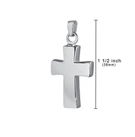 Sterling Silver Cross Cremation Pendant with 18 inch Necklace