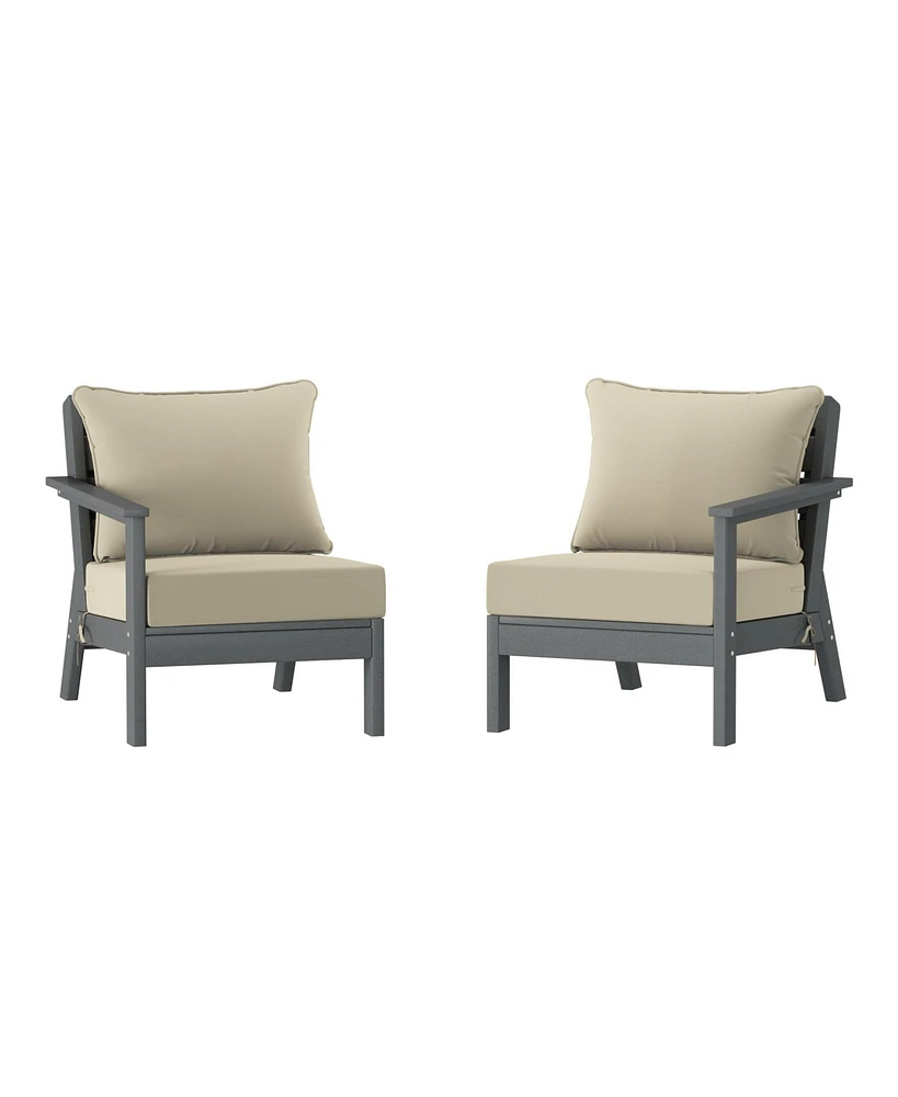 WestinTrends Outdoor Patio Hdpe Loveseat Sofa with Cushions
