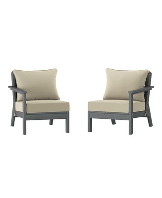 WestinTrends Outdoor Patio Hdpe Loveseat Sofa with Cushions
