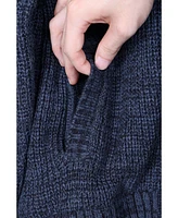 Boy's Hooded Faux Shearling Lining Full Zip Sweater With Moto Design Arm Piece