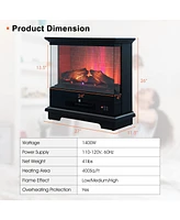 Sugift 27 Inch Freestanding Fireplace with Remote Control