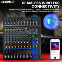 5 Core Audio Dj Mixer 12 Channel Sound Board Console w 99 Dsp Effect 48V Phantom Power