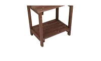 Slickblue Rectangular Wood Side Table For Indoor & Outdoor
