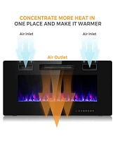 Sugift 36 Inch Ultra Thin Wall Mounted Electric Fireplace