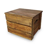 vidaXL Storage Crate Set 2 Pieces Solid Mahogany Wood