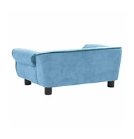 vidaXL Dog Sofa Turquoise 28.3"x17.7"x11.8" Plush