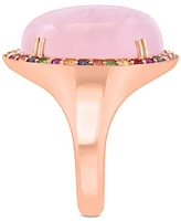 Effy Multi-Gemstone Halo Ring (12-1/5 ct. t.w.) in 14k Rose Gold