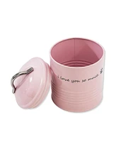 JoJo Modern Pets "I Love You So Much" Dog Treat Canister Gift Set – Airtight & Stylish Storage, Durable, Non-Toxic Material (Pink and Blue)