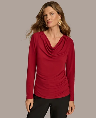 Donna Karan New York Women's Draped Long-Sleeve Top