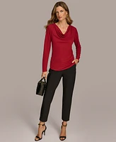 Donna Karan New York Women's Draped Long-Sleeve Top