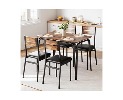 Dining Table for 2, Small and Chairs Set of Square Dinette Dinner Set, 3 Piece Kitchen & Room Sets Space, A
