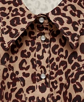 Mango Women's Leopard-Print Shirt Dress