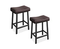 gaomon Counter Height Bar Stools Set of 2, 24 Inch Barstools for Kitchen Island Counter, Upholstered Padded Barstools with Curved Surface