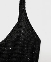 Mango Women's Sequin Detail Knitted Dress