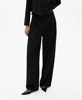 Mango Women's Straight-Fit Suit Pants